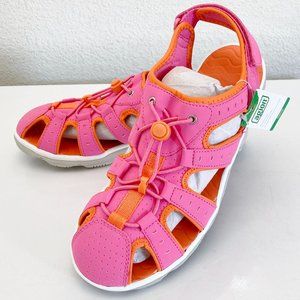 NEW Lands End Youth Action Closed Toe Sandals Water Shoes 6 7 Cosmos Pink Girls